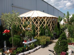 Garden center after yurt is installed