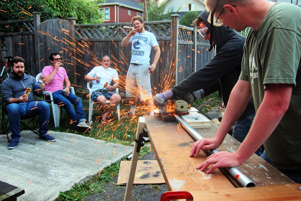 Cutting steel tubing with a circular saw