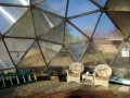 Assembly of a geodesic dome greenhouse